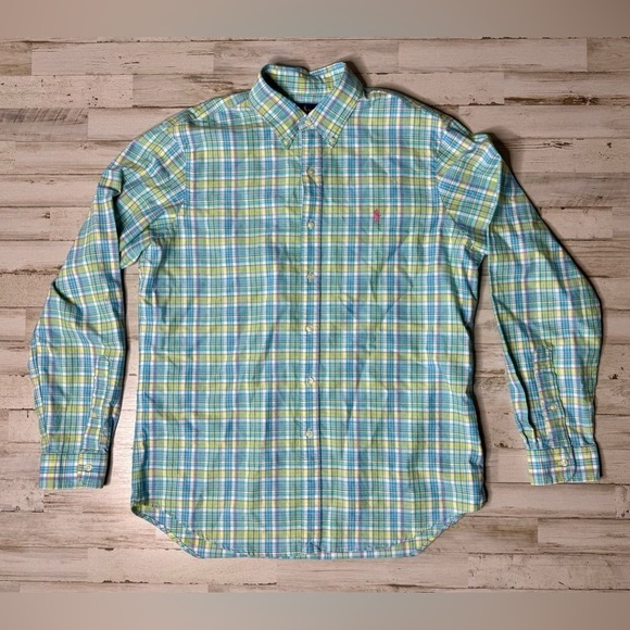 RLX Ralph Lauren Other - Ralph Lauren Polo Mens Button-down Long Slv Shirt Classic Checked Blue/Green L